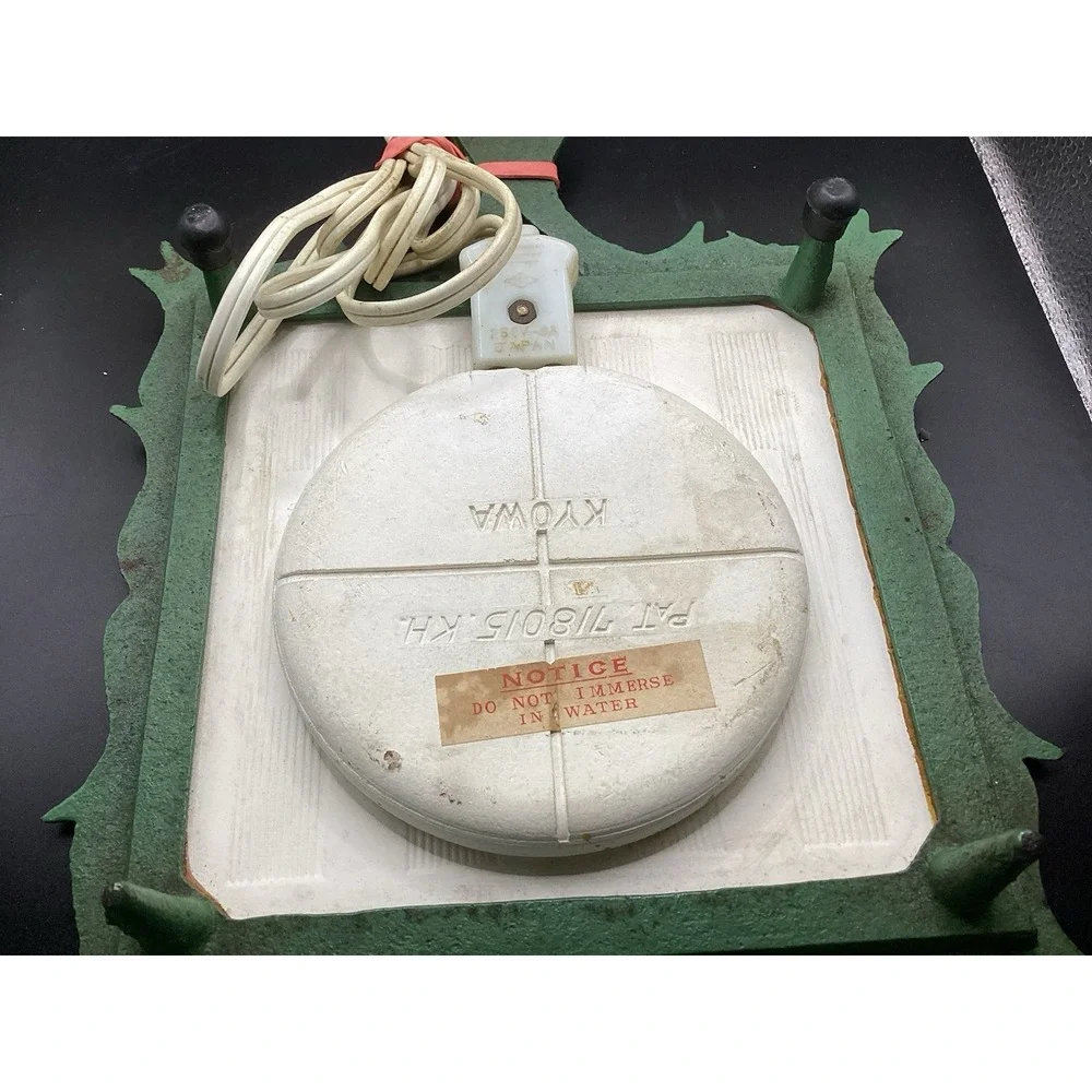 Vintage‎ Kyowa Green Cast Iron 1970's Electric Trivet Hot Plate Works! Japan